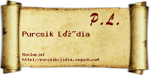 Purcsik Lídia névjegykártya